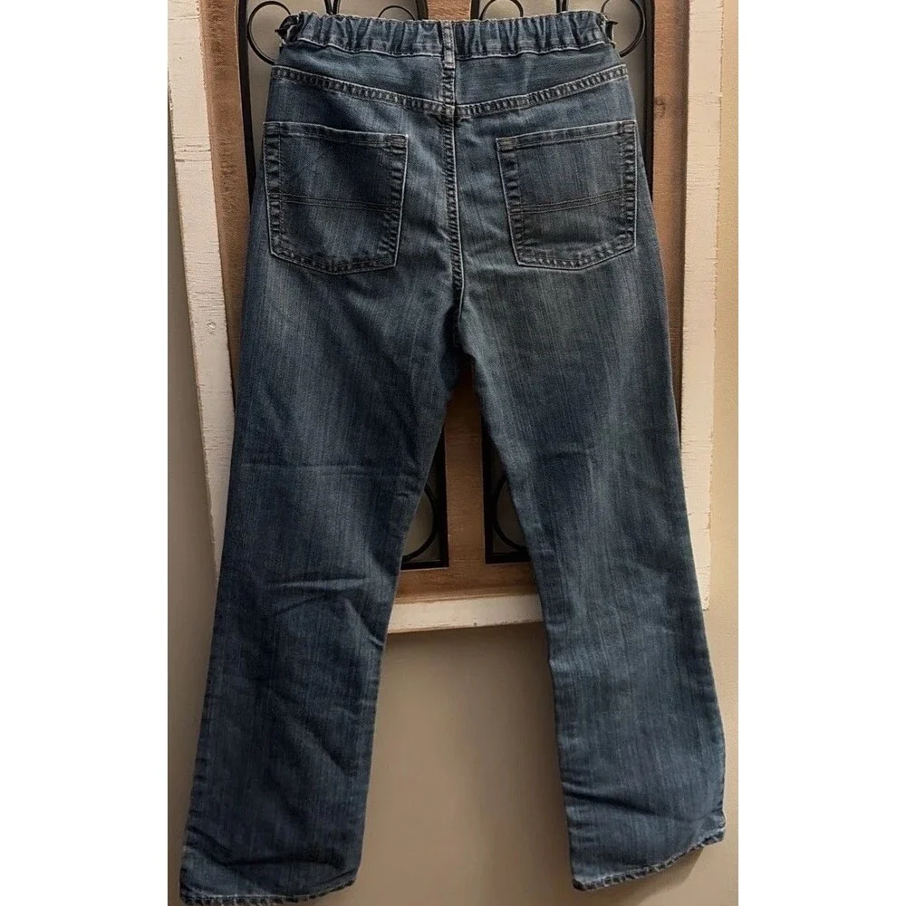 2 Pair Childrens Place Boys Youth Bootcut Jeans Elastic Waist Size 14 Regular